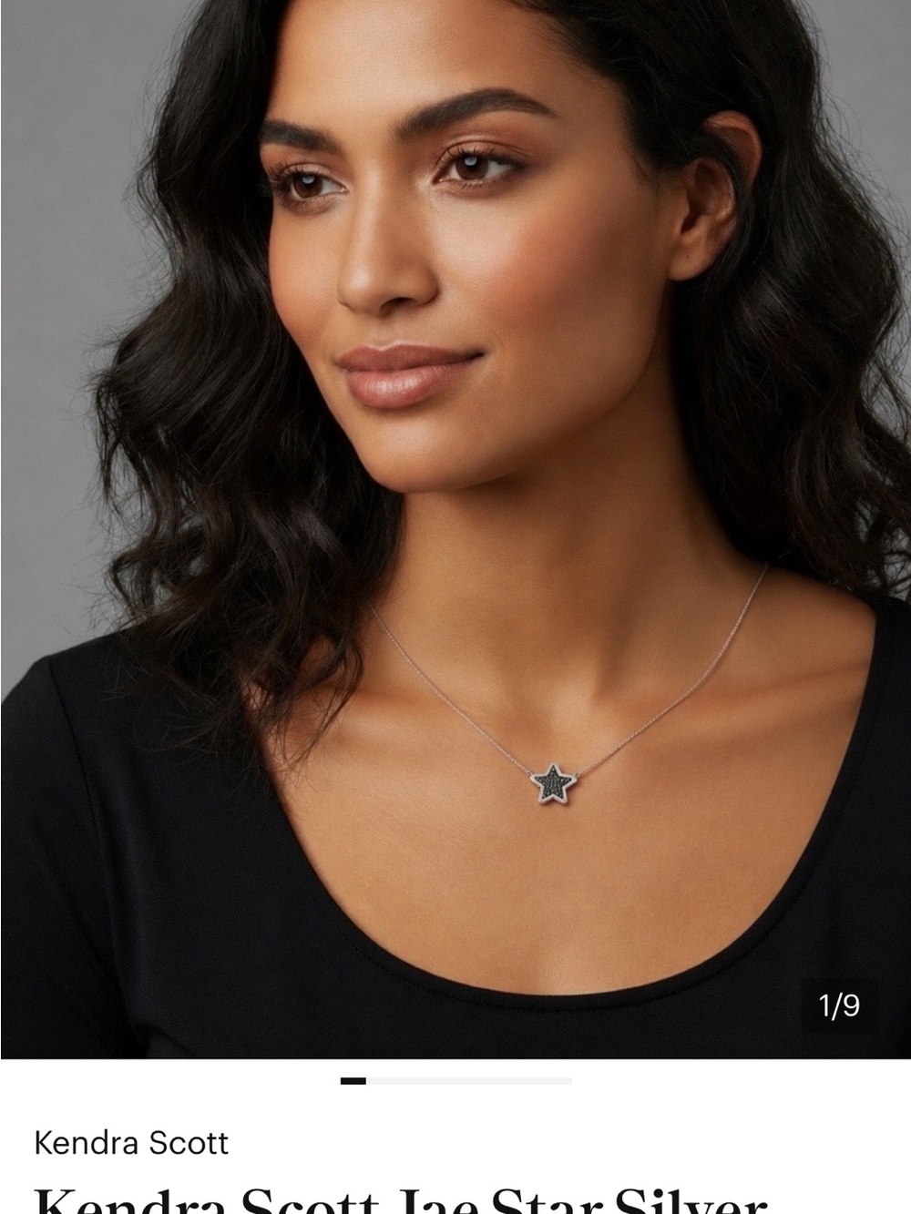 Kendra Scott Black Star drusy necklace NEW